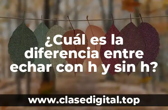 ¿Cuál es la diferencia entre echar con h y sin h?