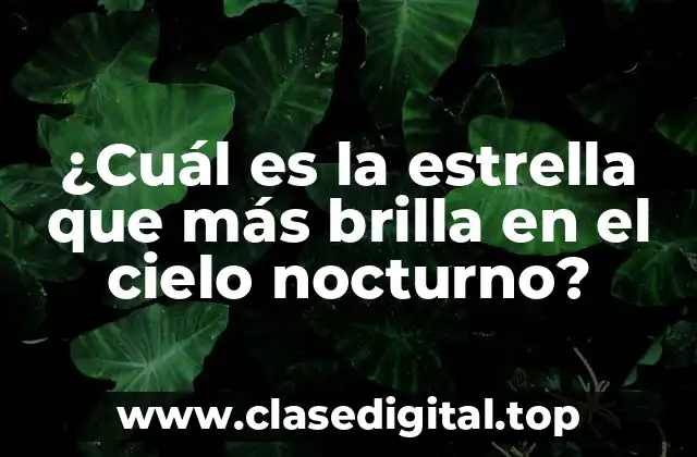 ¿Cuál es la estrella que más brilla en el cielo nocturno?