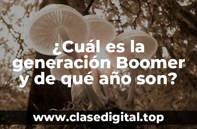 ¿Cuál es la generación Boomer y de qué año son?