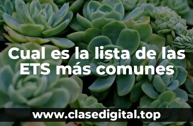 Cual es la lista de las ETS más comunes