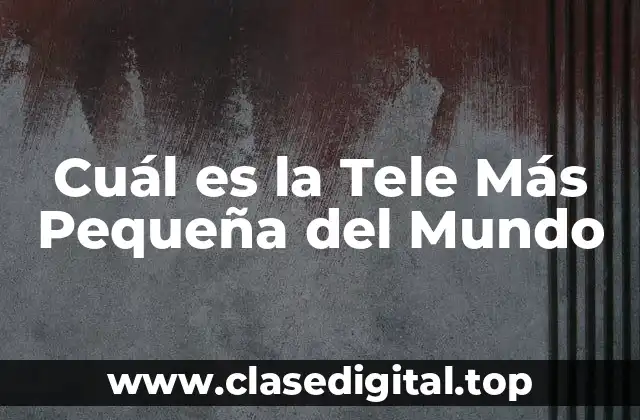 Cuál es la Tele Más Pequeña del Mundo