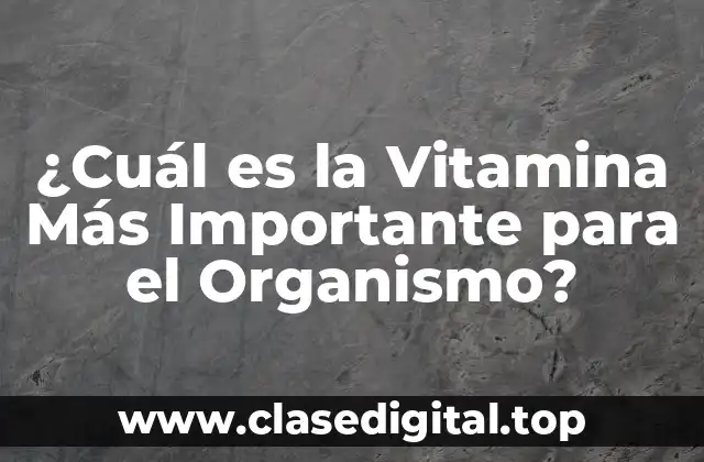 ¿Cuál es la Vitamina Más Importante para el Organismo?