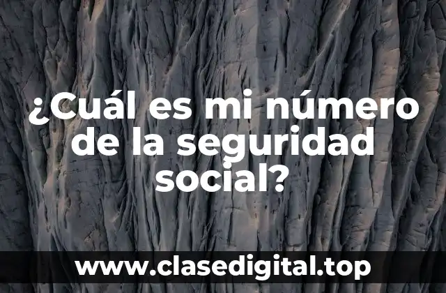 ¿Cuál es mi número de la seguridad social?