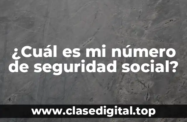¿Qué es el número de seguridad social y para qué se utiliza?