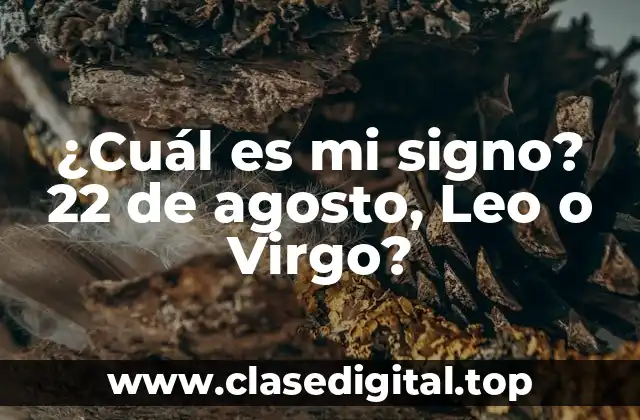 ¿Cuál es mi signo? 22 de agosto, Leo o Virgo?