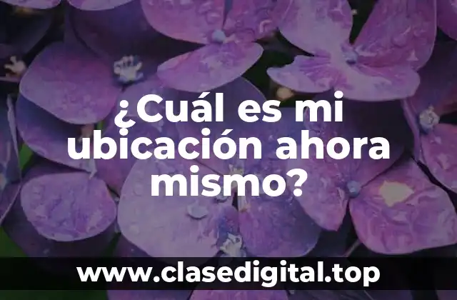 ¿Cuál es mi ubicación ahora mismo?