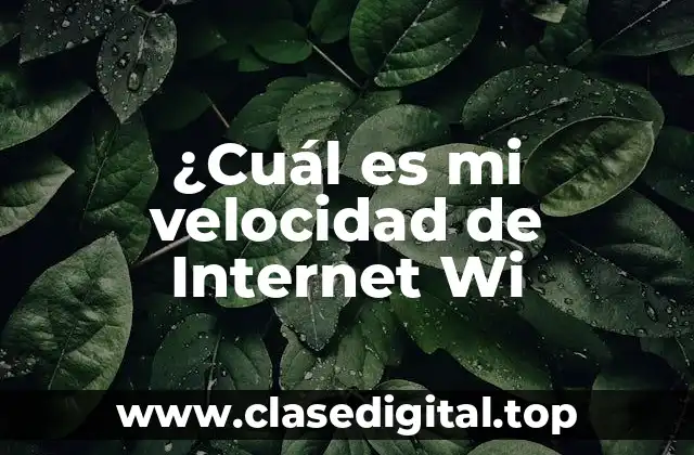 ¿Cuál es mi velocidad de Internet Wi
