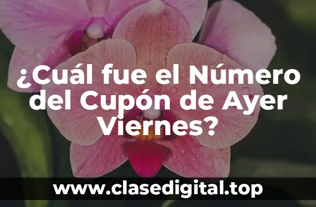 ¿Cuál fue el Número del Cupón de Ayer Viernes?