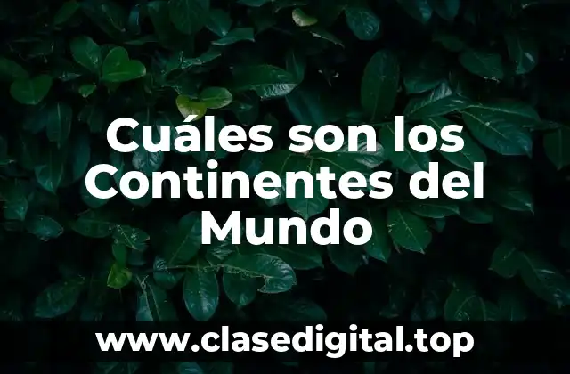 Modelo de 7 Continentes: La División más Común