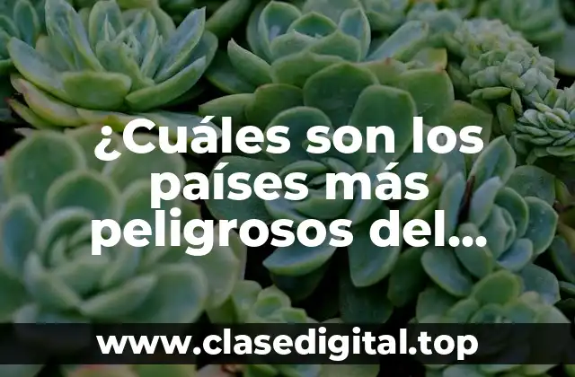 ¿Cuáles son los países más peligrosos del mundo?
