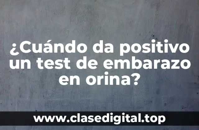 ¿Cuándo da positivo un test de embarazo en orina?