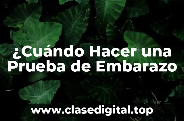 ¿Cuándo Hacer una Prueba de Embarazo