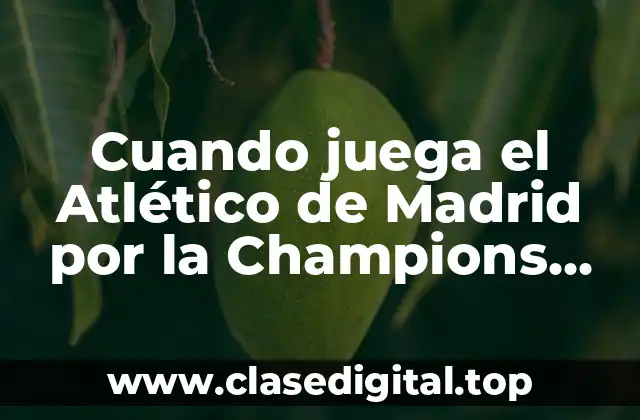 Cuando juega el Atlético de Madrid por la Champions League