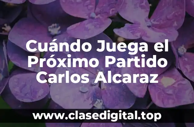 Cuándo Juega el Próximo Partido Carlos Alcaraz