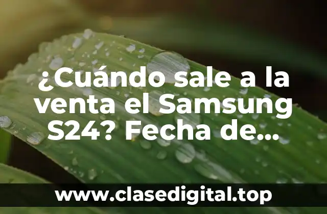 ¿Cuándo sale a la venta el Samsung S24? Fecha de lanzamiento y características