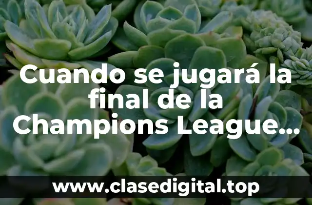 Cuando se jugará la final de la Champions League 2023