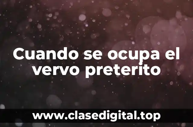 Cuando se ocupa el vervo preterito