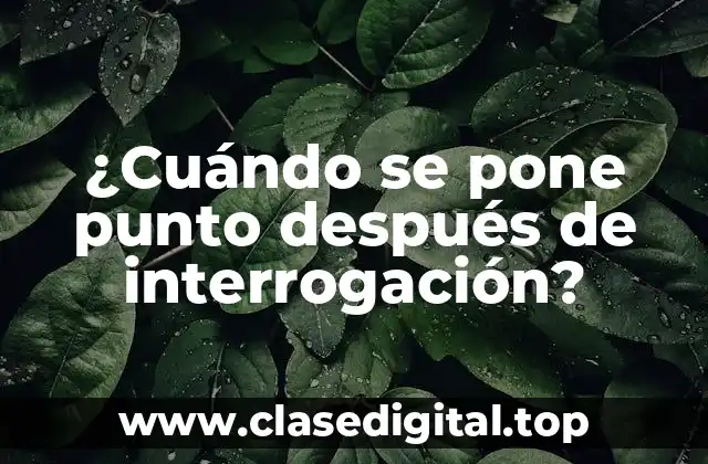 ¿Cuándo se pone punto después de interrogación?