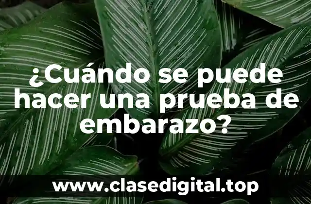 ¿Cuándo se puede hacer una prueba de embarazo?