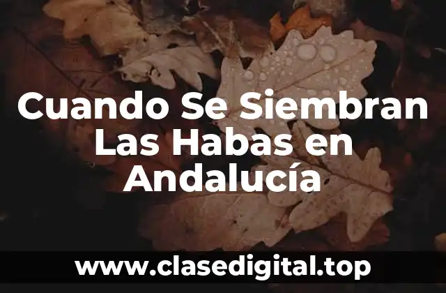 Cuando Se Siembran Las Habas en Andalucía