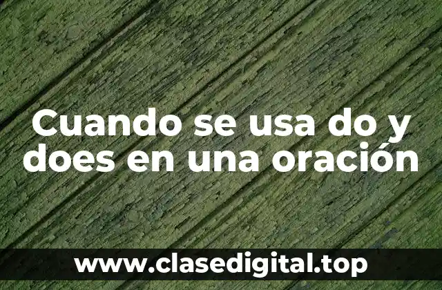 Cuando se usa do y does en una oración