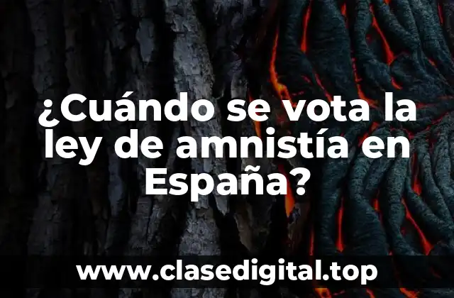 ¿Cuándo se vota la ley de amnistía en España?