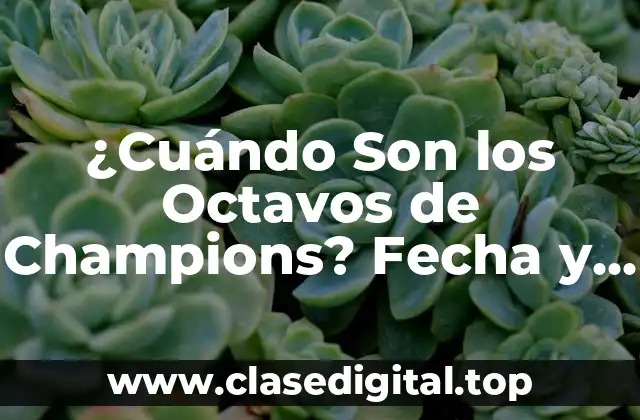 ¿Cuándo Son los Octavos de Champions? Fecha y Horarios de la Fase de Eliminación