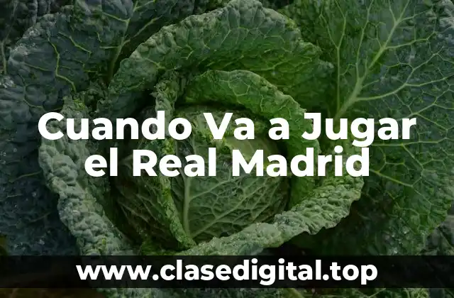 Cuando Va a Jugar el Real Madrid