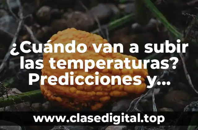 ¿Cuándo van a subir las temperaturas? Predicciones y consejos para el cambio climático