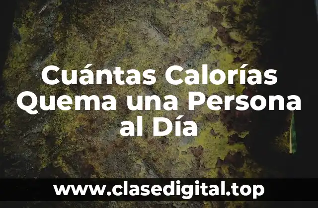 Cuántas Calorías Quema una Persona al Día