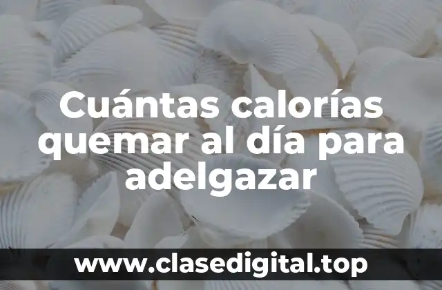 Cuántas calorías quemar al día para adelgazar
