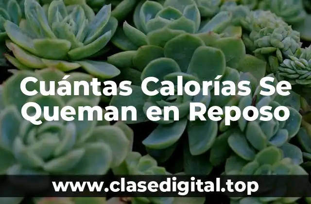 Cuántas Calorías Se Queman en Reposo