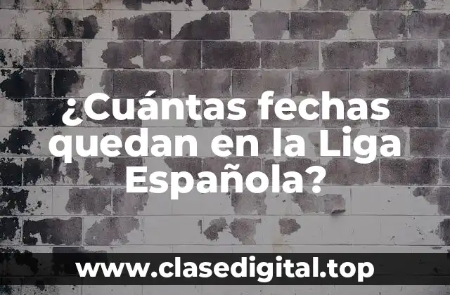 ¿Cuántas fechas quedan en la Liga Española?
