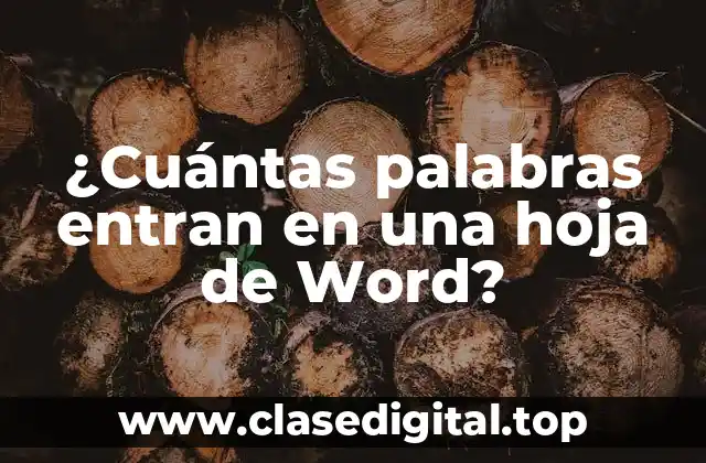 ¿Cuántas palabras entran en una hoja de Word?