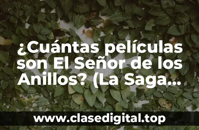 ¿Cuántas películas son El Señor de los Anillos? (La Saga Completa)