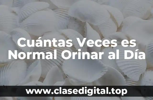 Cuántas Veces es Normal Orinar al Día