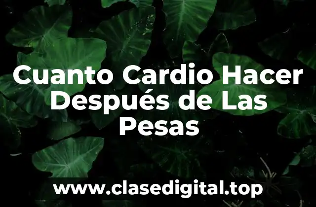 ¿Por qué es importante hacer cardio después de las pesas?