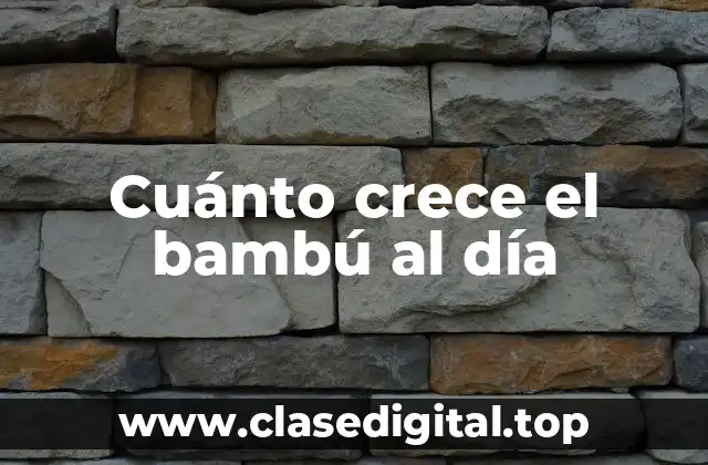 Cuánto crece el bambú al día