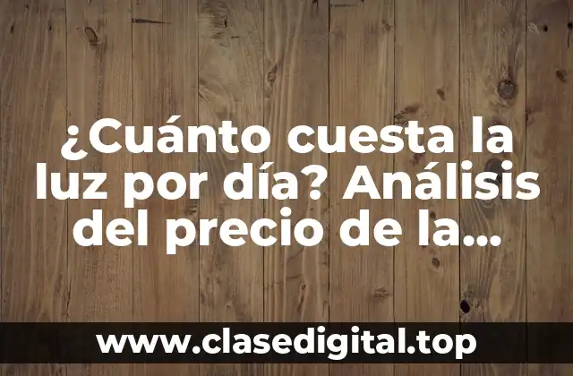 ¿Cuánto cuesta la luz por día? Análisis del precio de la energía eléctrica