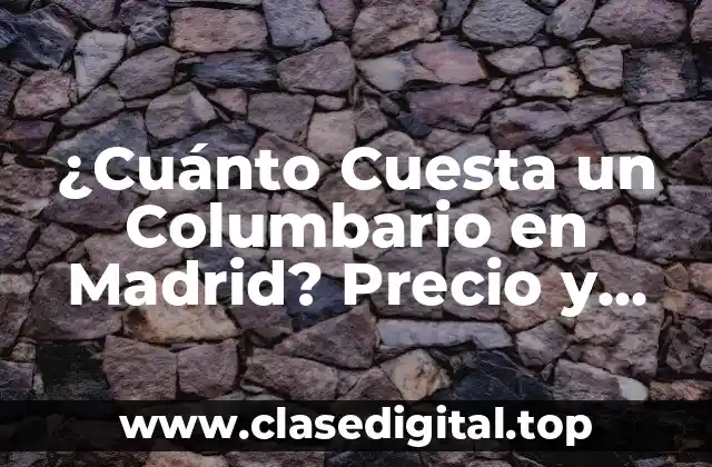 ¿Cuánto Cuesta un Columbario en Madrid? Precio y Opciones