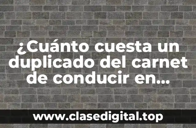 ¿Cuánto cuesta un duplicado del carnet de conducir en España?
