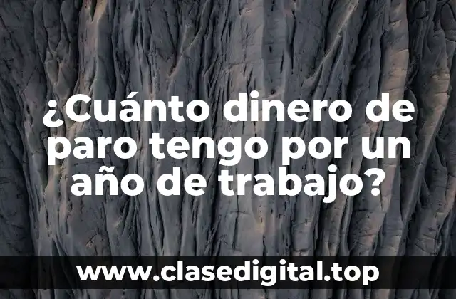 ¿Cuánto dinero de paro tengo por un año de trabajo?
