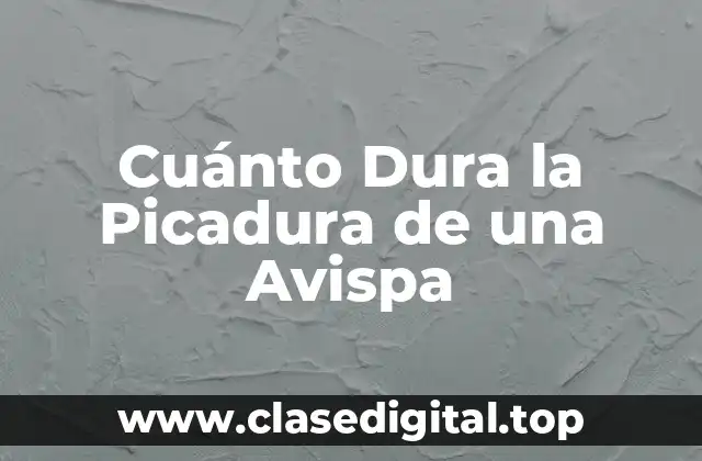 Cuánto Dura la Picadura de una Avispa