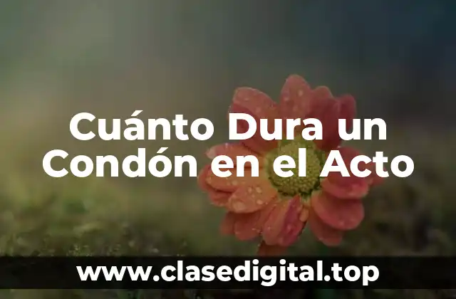Cuánto Dura un Condón en el Acto