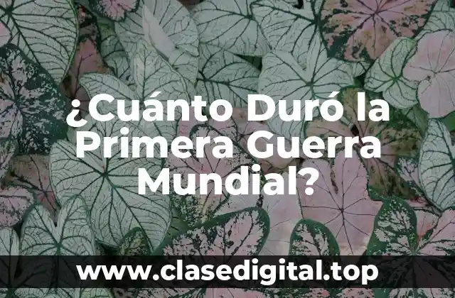 ¿Cuánto Duró la Primera Guerra Mundial?