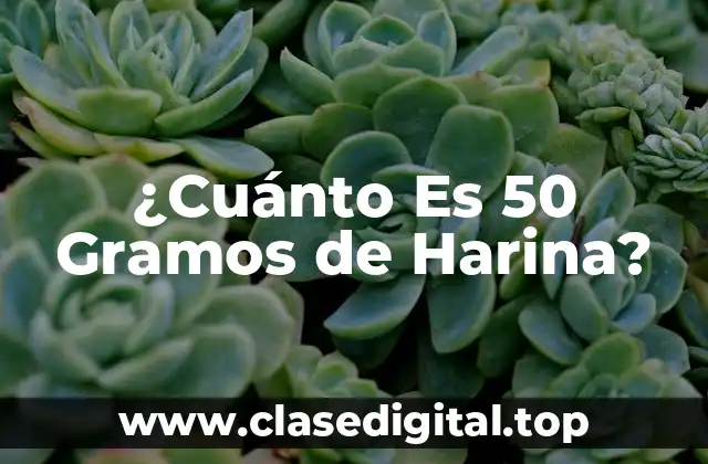 ¿Cuánto Es 50 Gramos de Harina?