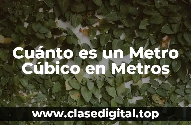 Cuánto es un Metro Cúbico en Metros