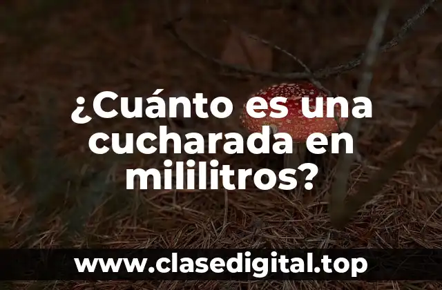 ¿Cuánto es una cucharada en mililitros?