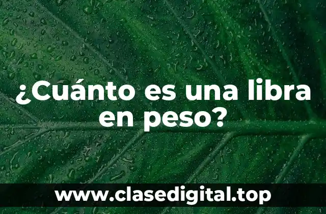 ¿Cuánto es una libra en peso?