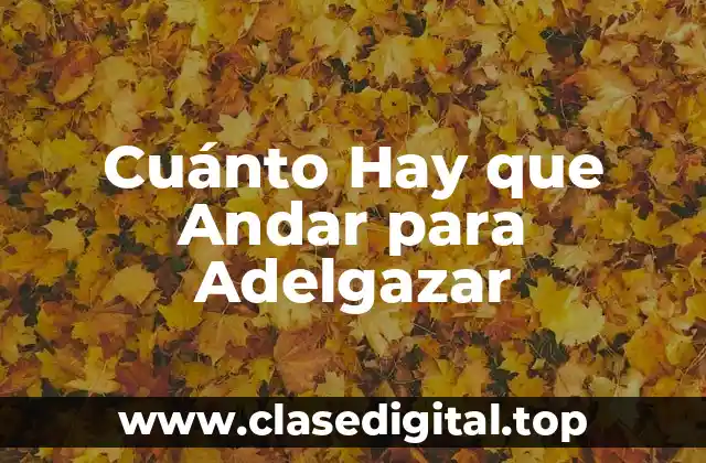 Cuánto Hay que Andar para Adelgazar